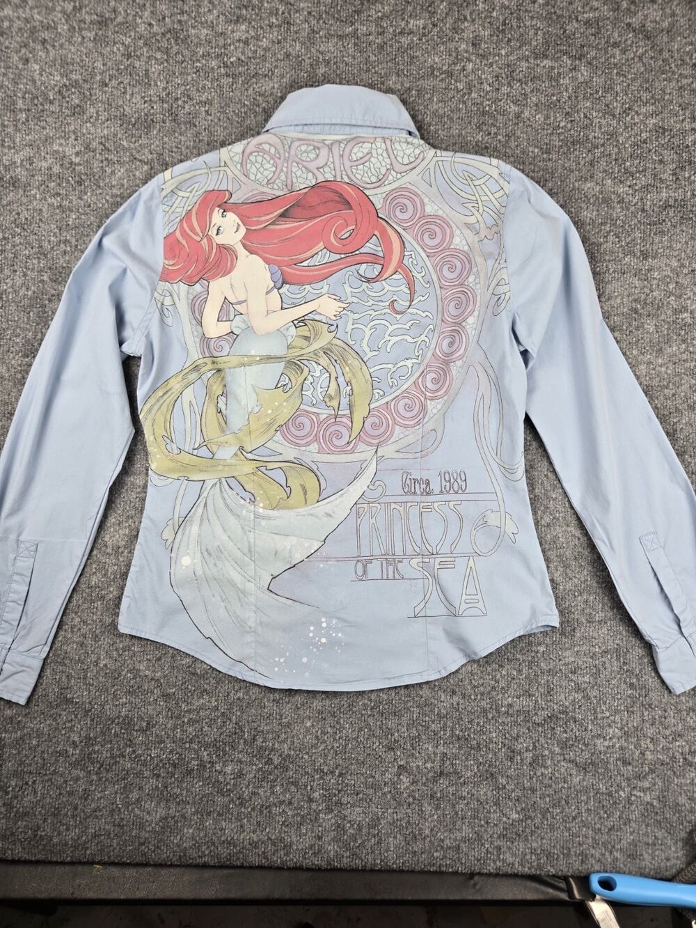 Disney Store Princess Ariel Snap Button Medium Blouse Little Mermaid #970